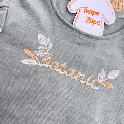 Conj. Blusa Manga Longa Botanic e Short - Verde Musgo e Areia